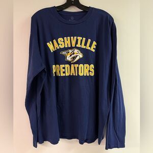 Fanatics NHL Nashville Predators Hockey Blue Long Sleeve T-Shirt Size 2XL